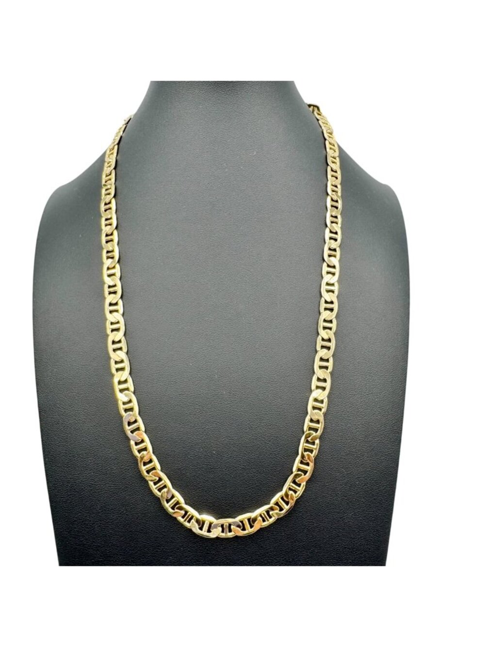 Gold Plated Mariner Link Necklace 10k GP 8mm 22" Statement Classic Regency